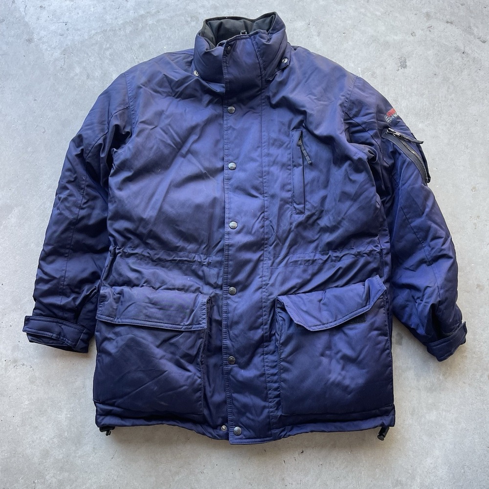 Vintage Polo Sport Ralph Lauren Blue Goose Down Puffer Jacket S Made In Italy